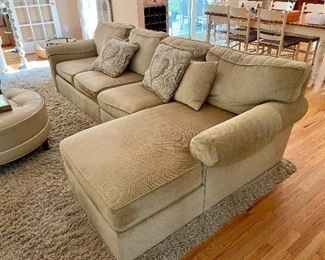 Ethan Allen Quinn Sectional Couch with Chaise Lounge 39" D x 31" H x 115" L (Chaise is 63" D) 