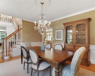 This elegantly designed formal dining set from Ethan Allen is sure to become the centerpiece of your home and formal entertaining area.