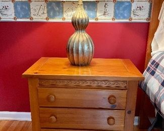 Vaughan Bassett Three Drawer Pine Nightstand (Two available) 27" W x 15" D x 26" H