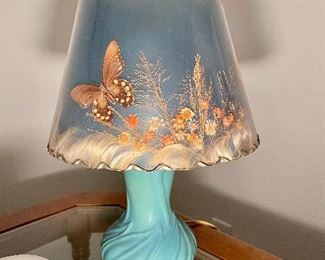 Vintage Van Briggle Pottery Lamp with Original Butterfly Shade
