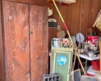 Primitive Cupboards, Vintage Scale, Vintage Washboard 