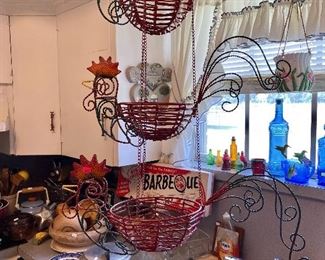 3 Tier Rooster Hanging Baskets