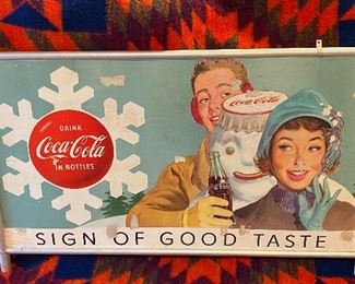 Coca Cola two sided advertising sign