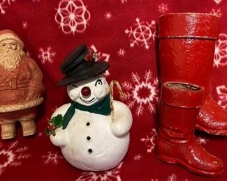 Christmas paper mache candy container