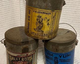 Adams, Sweet Lotus and Yum Yum tobacco tins