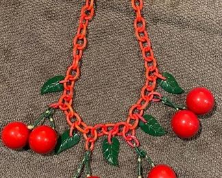 Cherries Bakelite Necklace