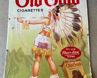 Old Gold Tobacco sign with Indian Petty Girl