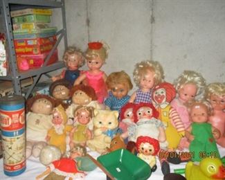 Old vintage dolls, Tinker toys