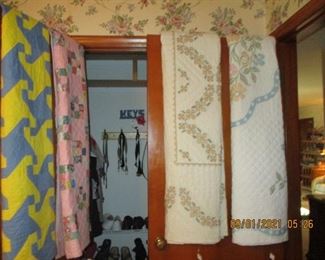 Hand Stitched quilts and some cross stitched quilts