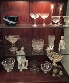 The sale includes some crystalware.