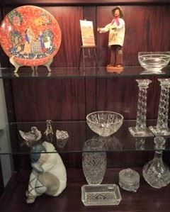Another section of crystal and figurines.