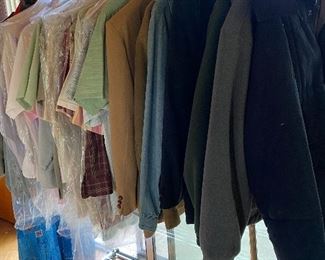 Most clothes were dry cleaned and we had to remove over 100 plastic covers!