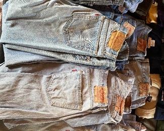 tons of vintage Levi jeans men's 34 which fits both guys and gals! YEE HAW!!!