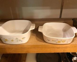 Corning Ware baking dishes 1.5 quart and 1 quart without lids $8 ea. 
