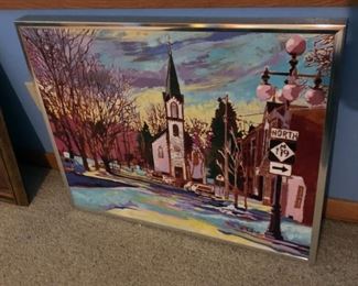 Pat Mayhew signed original oil 30.5" wide x 24.5" tall $120