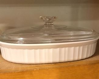 Corning ware divided dish with lid $7