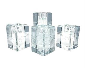 Lot 100
Mid Century Modern Ice Block Candle Sticks