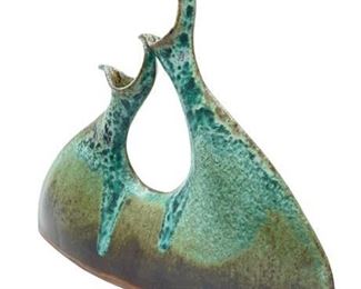 Lot 169
Mangum Pottery Teardrop Double Neck Vase