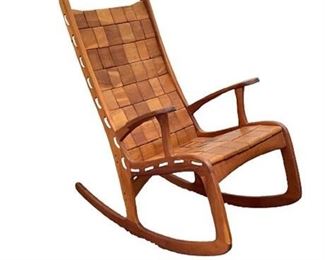 Lot 013
Custom Quilted Vermont Rocking Chair - Natural Cherry