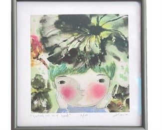Lot 185
Kana Handel, "Lotus on my head" Signed Lithograph