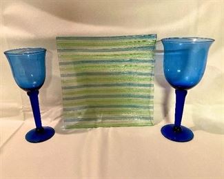 Eastern Blue Swirl Party Plates