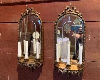 Sconces with Brass Candles