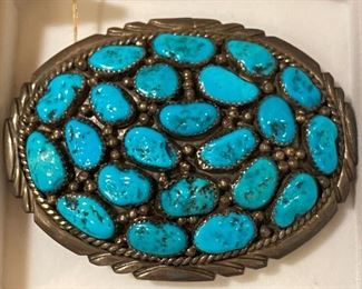 Turquoise Sterling Brooch