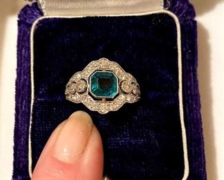 To Start our Jewelry Line we are featuring this Belle Epoque  COLUMBIAN Emerald Diamond Platinum MARCUS & CO.  Circa 1920's ~~~ 2.48ctw. Exquisite!  Comes with GIA + Appraisal.