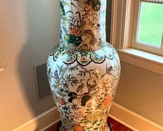 Korean Monumental Palace Vases Celadon Ground 4’ tall. Gorgeous Pair