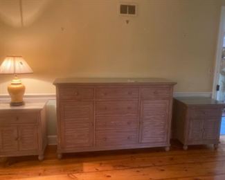 Bedroom furniture - 5 piece set: dresser, 2 bed side tables, desk & headboard