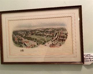 Richard Rummell colored etching. Dartmouth