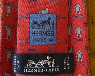 Super rare Hermes label tie ‘Monkey Business’