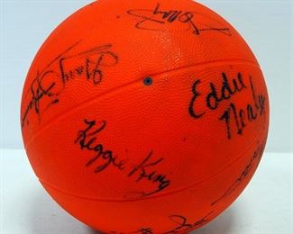 Kansas City Kings Autographed Basketball, Signatures Include Eddie Johnson, Eddie Nealy, Larry Drew, Perry Range, Reggie King, And More
