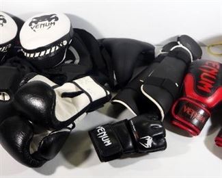Boxing Gear And Supplies, Includes Gloves, Mitts, Guards, Helmet, And More, In Carry Bags