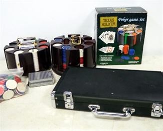 Poker Supplies, Includes Texas Hold 'Em Poker Game Sets And S&W Poker Set In Carry Case