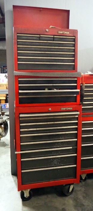 Craftsman 3 Tiered Tool Cabinet, On Wheels, Contents Included