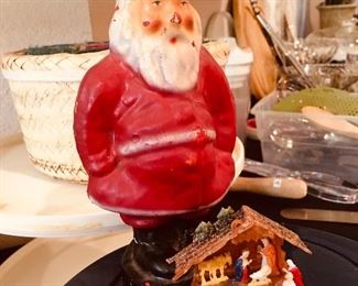 Antique paper mache Santa