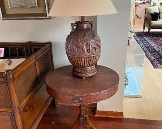 Drum table and lamp