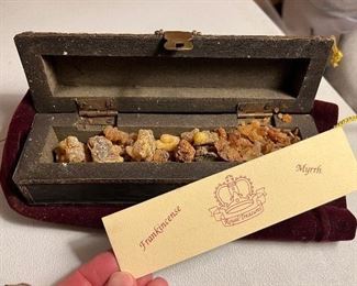 Frankincense and wooden box