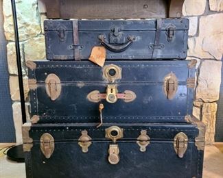 Vintage metal trunks