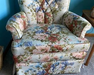 Rocker  & Swivel, Skirted Floral Chair
