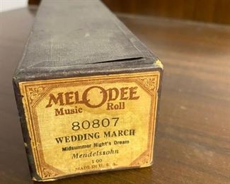 Antique Player Piano, Melodee music roll "wedding march" 80807
