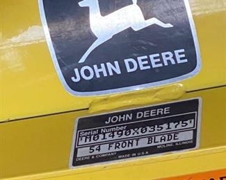 John Deere 54" Front Blade for Lawn Tractor
