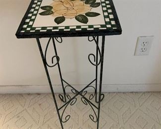Floral Metal Plant Stand/Side Table