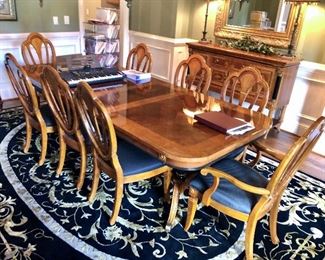 Dining room table and chairs beautiful carpet