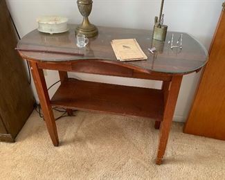 Mid Century Modern Table with Glass