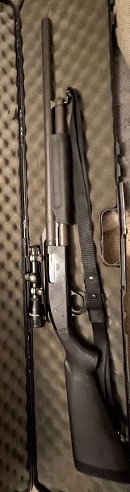 Mossburg 500a slug gun ported and with scope. 12g