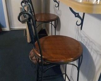 Tall Backed Wooden Stools