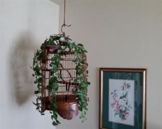 Decorative Birdcage and Asian Style Print