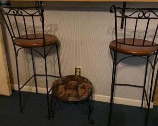 High Bar Stools and Ottoman